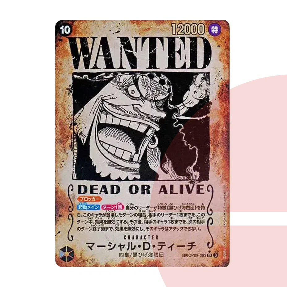 PSA 10 Marshall D. Teach : Wanted SR-SPC OP09-093 JAP