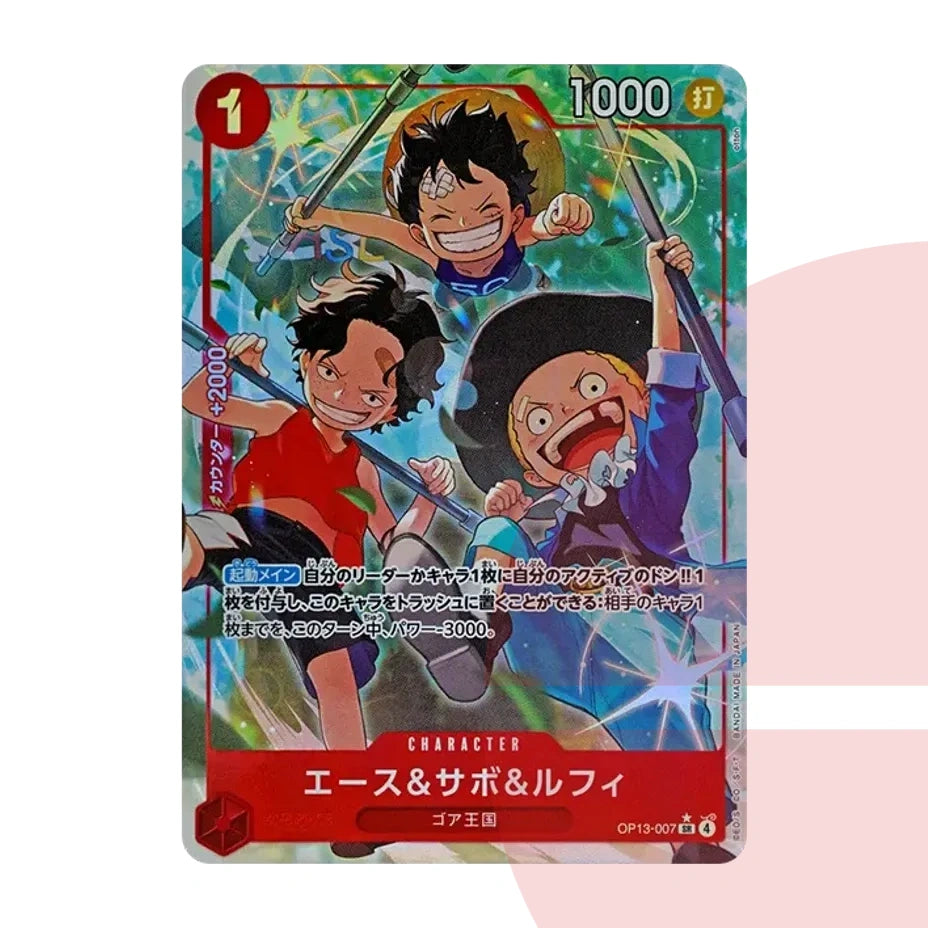 PSA 10 Ace & Sabo & Luffy SR-P OP13-007 JAP